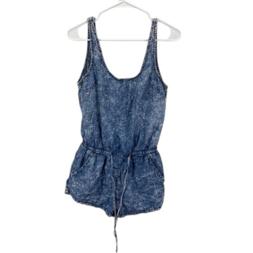 Tally Weijl Chambray Romper Women’s Size 36 US4 Blue Sleeveless One Piece Casual